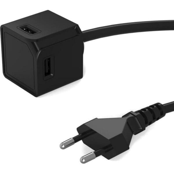 Allocacoc® PowerCube |USBcube Extended USB A| Πολύπριζο 4 θέσεων USB-A - 3 μέτρα σε Μαύρο Χρώμα