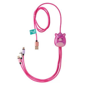 Lazerbuilt Squishmallows Lola the Unicorn – 3-σε-1 Braided καλώδιο φόρτισης μήκους 1,2 μέτρα