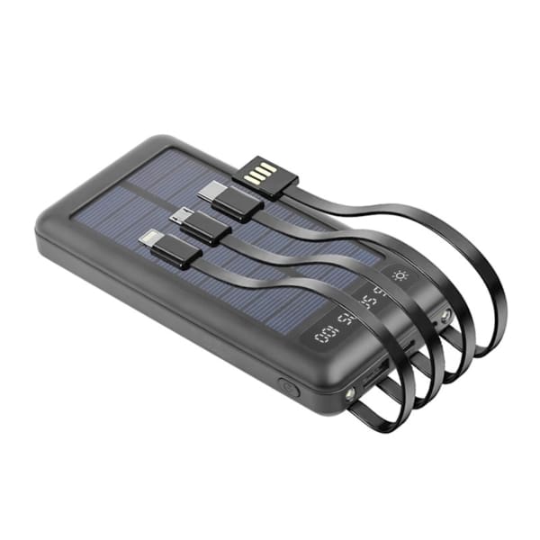 Setty Solar PowerBank SLR-100 10000 mAh - Ηλιακό Powerbank με τέσσερις διαφορετικές θύρες εξόδου (μαύρο)