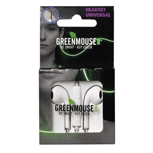 Greenmouse Universal Headset – Ενσύρματα Ακουστικά με Μικρόφωνο σε λευκό χρώμα με συσκευασία blister – 66956477