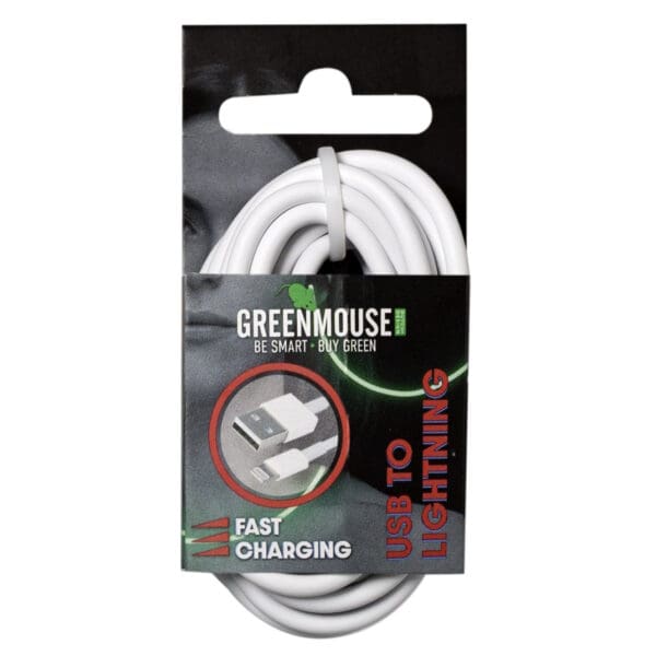 Καλώδιο φόρτισης και δεδομένων GreenMouse – Lightning 2,0 m σε λευκό χρώμα με συσκευασία blister - 66956538