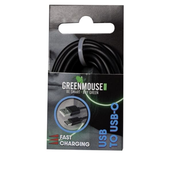 Καλώδιο φόρτισης και δεδομένων GreenMouse – USB-C 2,0 m σε μαύρο χρώμα με συσκευασία blister - 66956576