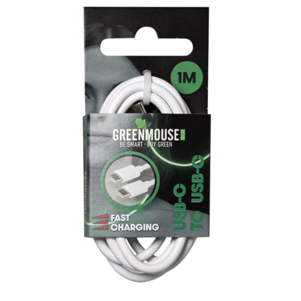 Καλώδιο φόρτισης και δεδομένων GreenMouse – USB-C σε USB-C 1,0 m σε λευκό χρώμα με συσκευασία blister - 66956596