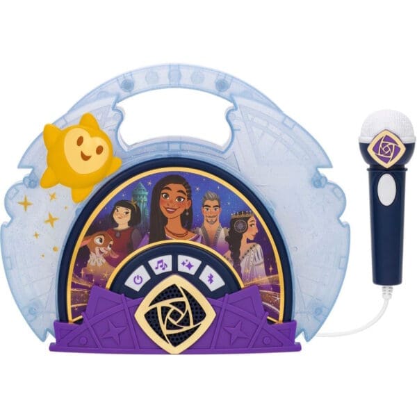 eKids Wish Sing Along Boombox Karaoke & Ασύρματο Μικρόφωνο για παιδιά με ενσωματωμένη μουσική, φωτισμό, Sound Effects (WH-115)  (Γαλάζιο/Μωβ)