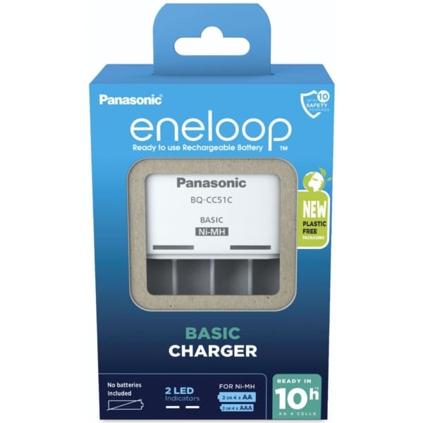 Panasonic Eneloop BQ-CC51E – Βασικός Φορτιστής για 4 Μπαταρίες AA ή AAA