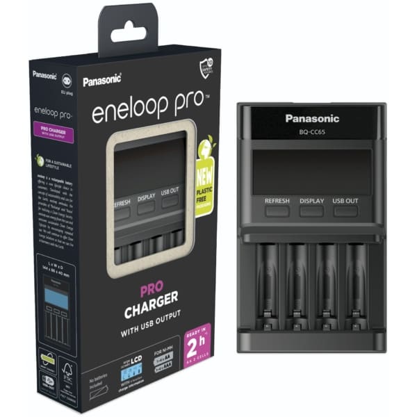 Panasonic Eneloop Pro BQ-CC65EERP – Έξυπνος Φορτιστής με USB Έξοδο & Οθόνη LCD