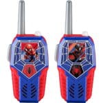 eKids Spiderman Walkie Talkies για παιδιά & ενήλικες με ενσωματωμένο μεγάφωνο και εμβέλεια 150 μέτρων (SM-212v2) (Μπλε/Γκρι/Κόκκινο)