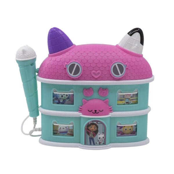 eKids Gabby's Dollhouse Sing-Along Boombox Karaoke & Μικρόφωνο για παιδιά με ενσωματωμένη μουσική, φωτισμό, Sound Effects (GA-115)  (Μωβ/Θαλασσί)