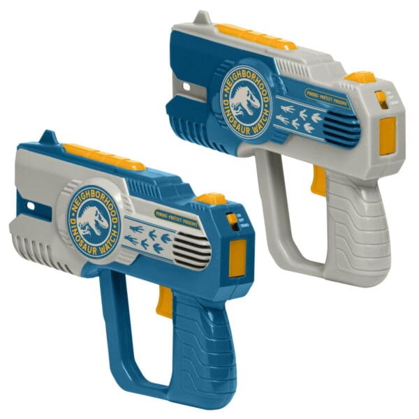eKids Jurassic World Σετ 2 Laser Tag Blasters για παιδιά & ενήλικες με φωτισμό και δόνηση με εμβέλεια 30 μέτρων (JW-174) (Μπλε/Ασημί)