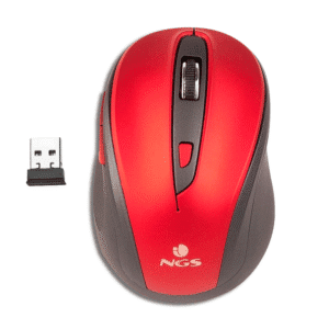 NGS - Evo Mute Wireless Optical mouse with Silent Buttons - Ασύρματο Αθόρυβο Επαναφορτιζόμενο Ποντίκι σε Κόκκινο χρώμα