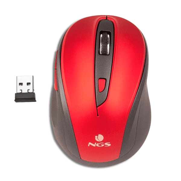NGS - Evo Mute Wireless Optical mouse with Silent Buttons - Ασύρματο Αθόρυβο Επαναφορτιζόμενο Ποντίκι σε Κόκκινο χρώμα