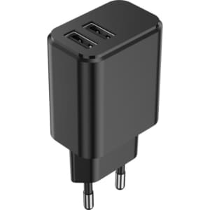 Setty Φορτιστής Χωρίς Καλώδιο με 2 Θύρες USB-A Μαύρος (GSM106088)