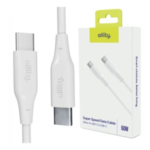 Καλώδιο Allity AUC-02 USB-c - USB-c 1,0 m 60W λευκό