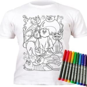 Splat Planet Πλενόμενο T-Shirt Ζωγραφικής "Kitty Cats" με Μαρκαδόρους (5-6 Ετών)