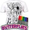Splat Planet Πλενόμενο T-Shirt Ζωγραφικής "Butterflies" με Μαρκαδόρους (3-4 Ετών)