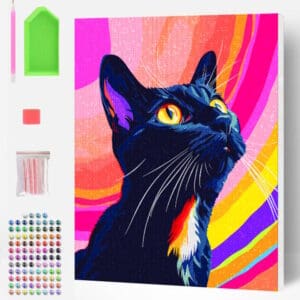 Splat Planet Σετ Diamond Painting "Black Cat" σε Καμβά με Τελάρο 30x40cm