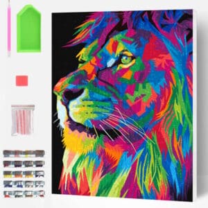 Splat Planet Σετ Diamond Painting "Lion" σε Καμβά με Τελάρο 30x40cm