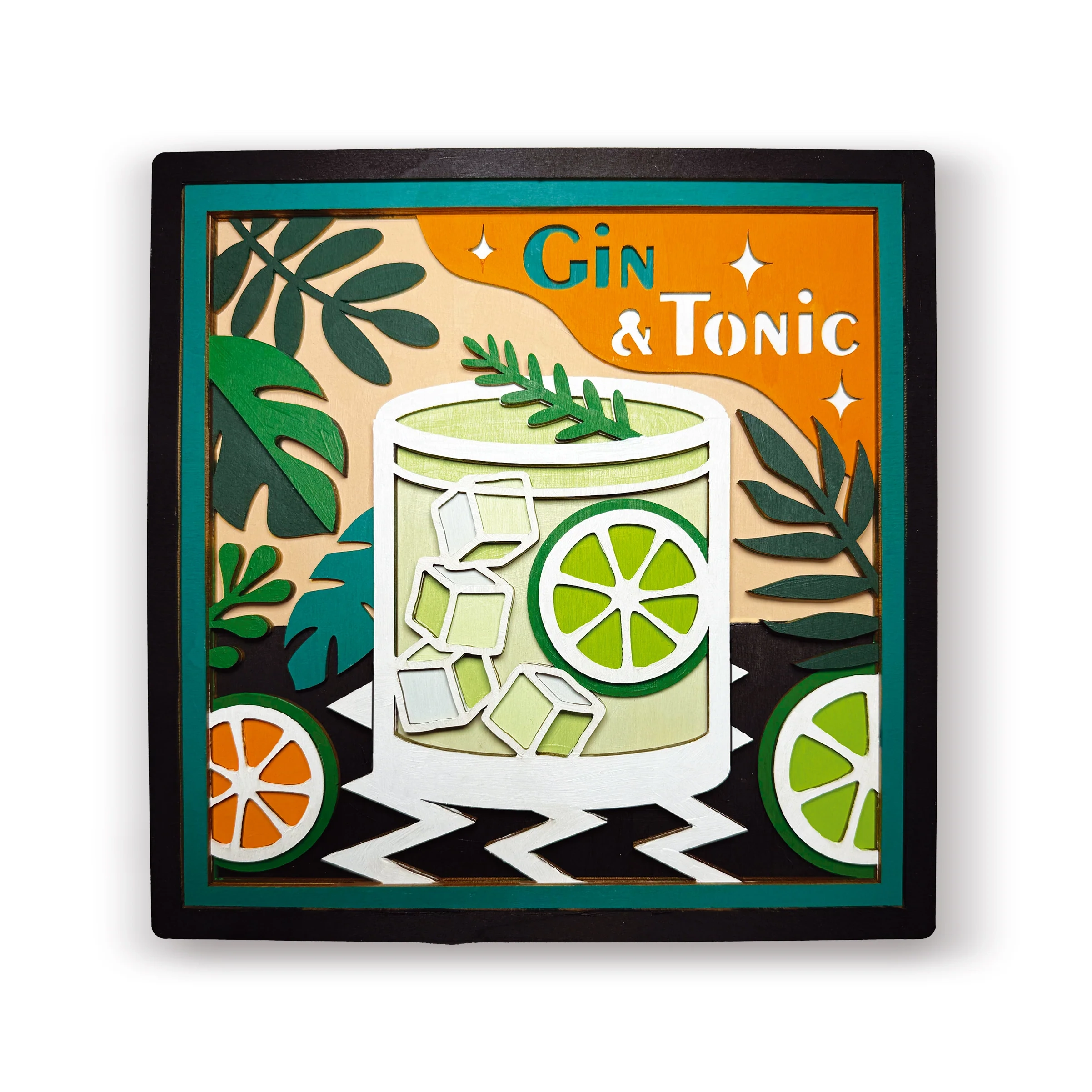 Splat Planet Ξύλινο Σετ Χειροτεχνίας “Gin and Tonic Wood Art” 25x25cm