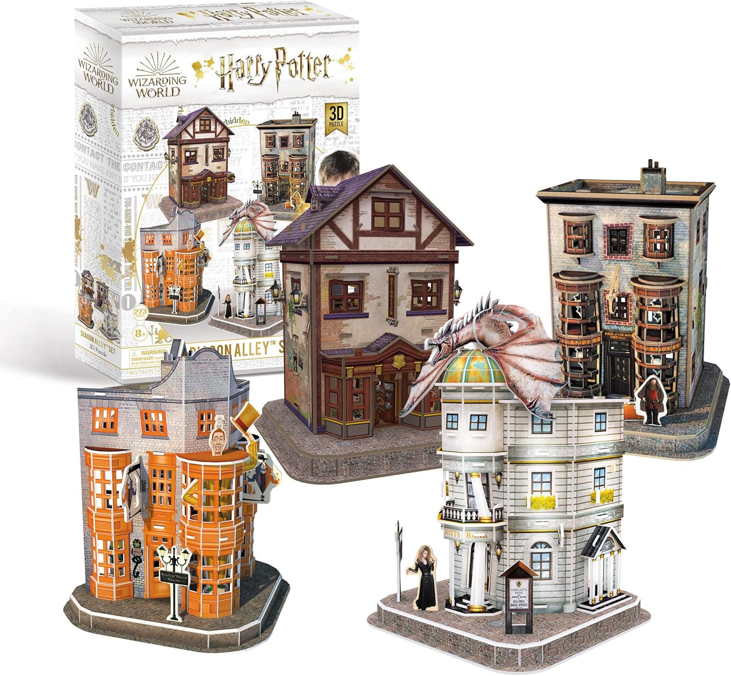 University Games - 3D Παζλ Harry Potter: Σετ 4 σε 1 Διαγώνιος Αλέα (Diagon Alley 4-in-1) (English)