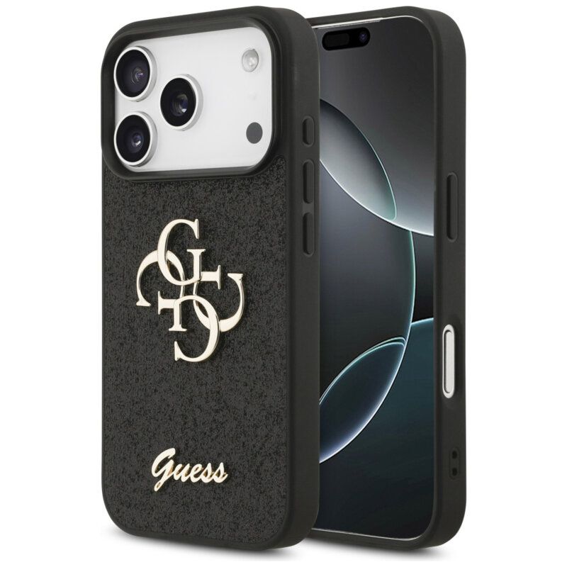 Guess Fixed Glitter Big 4G Case for iPhone 18 Pro / 17 Pro – Black – Θήκη Προστασίας για iPhone 18 Pro / 17 Pro σε Μαύρο Χρώμα