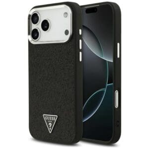 Guess Glitter Triangle Logo MagSafe Case for iPhone 18 Pro Max / 17 Pro Max – Black – Θήκη Προστασίας για iPhone 18 Pro Max / 17 Pro Max σε Μαύρο Χρώμα