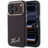 Karl Lagerfeld Saffiano Small Script Metal Logo Case for iPhone 18 Pro / 17 Pro – Burgundy – Θήκη Προστασίας για iPhone 18 Pro / 17 Pro σε Μπορντό Χρώμα