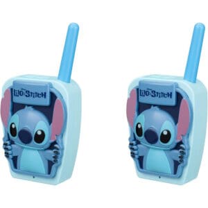 eKids Lilo & Stitch Σετ 2 Walkie Talkies για παιδιά & ενήλικες με ενσωματωμένο μεγάφωνο και εμβέλεια 150 μέτρων (SH-207) (Μπλε/Γαλάζιο/Ροζ)