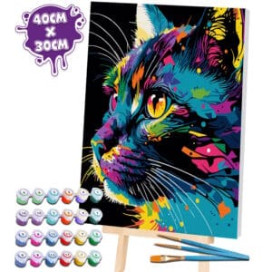 Splat Planet Σετ Ζωγραφικής με Αριθμούς "Bright Cat" σε Καμβά με Τελάρο 30x40cm