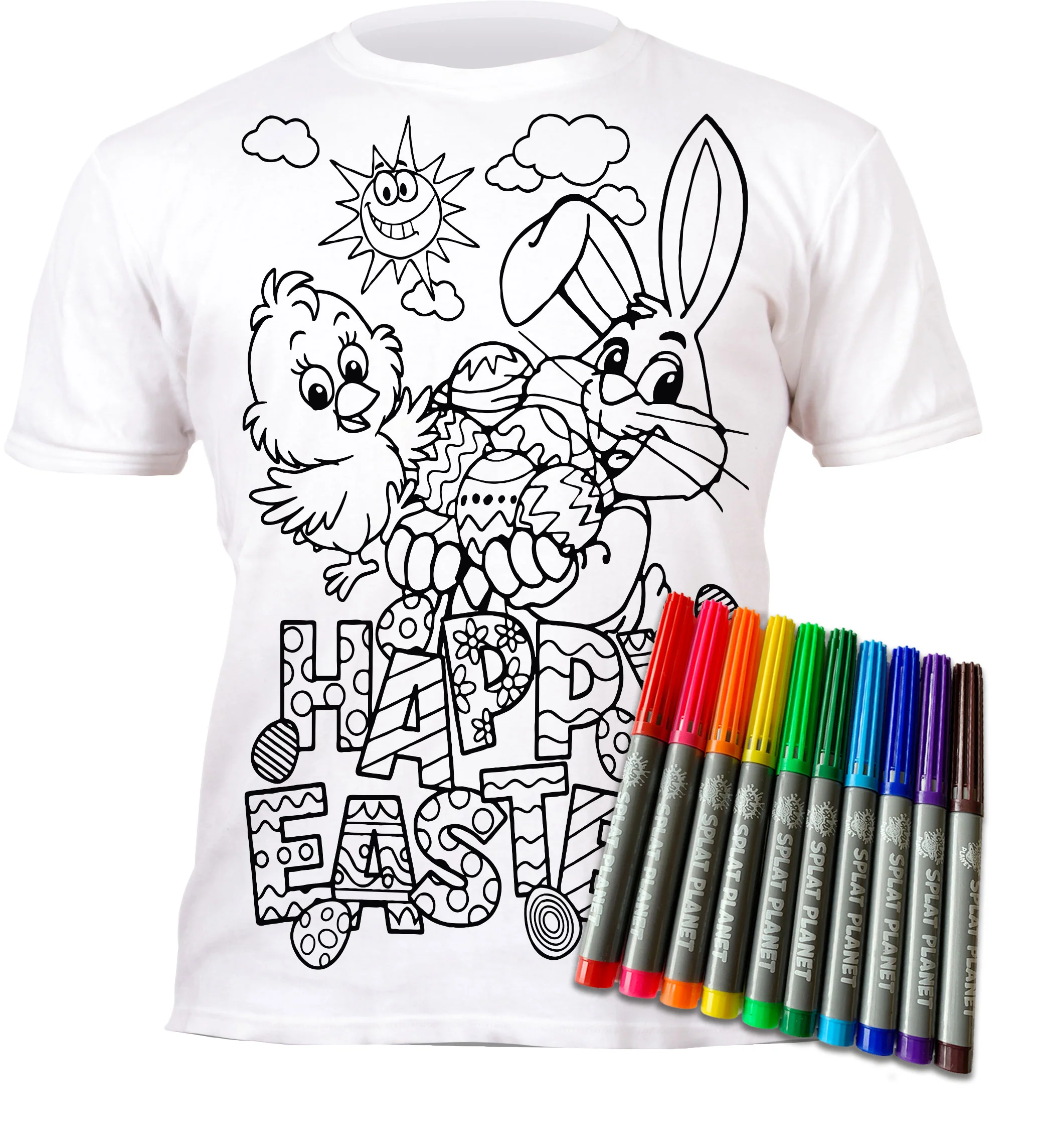 Splat Planet Πλενόμενο T-Shirt Ζωγραφικής "Easter" με Μαρκαδόρους (5-6 Ετών)