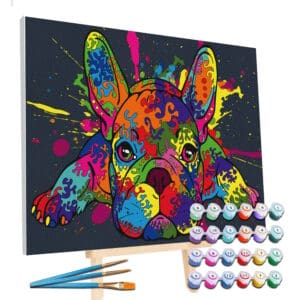 Splat Planet Σετ Ζωγραφικής με Αριθμούς "French Bulldog" σε Καμβά με Τελάρο 30x40cm