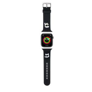 Karl Lagerfeld “Karl & Choupete’s Head” Collection Λουράκι για Apple Watch 4/5/6/7/SE 42/44/45mm (Μαύρο – KLAWLSLKCNK)