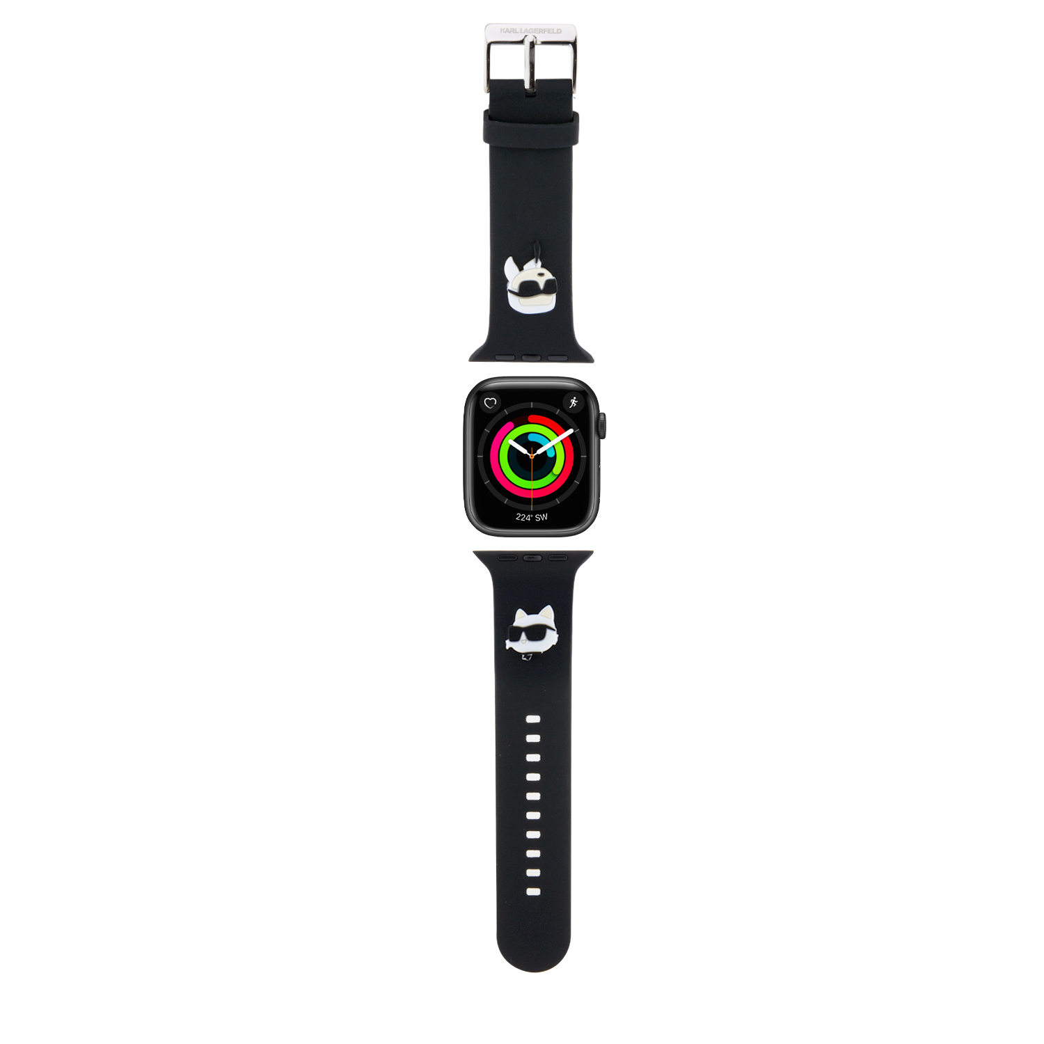 Karl Lagerfeld “Karl & Choupete’s Head” Collection Λουράκι για Apple Watch 4/5/6/7/SE 42/44/45mm (Μαύρο – KLAWLSLKCNK)