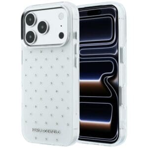 Karl Lagerfeld IML Rhinestones Allover & Electroplated Case for iPhone 18 Pro Max / 17 Pro Max – White – Θήκη Προστασίας για iPhone 18 Pro Max / 17 Pro Max σε Λευκό Χρώμα
