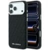 Karl Lagerfeld Grained Allover Logo Metal Elongated MagSafe Case for iPhone 18 Pro / 17 Pro – Black – Θήκη Προστασίας για iPhone 18 Pro / 17 Pro σε Μαύρο Χρώμα
