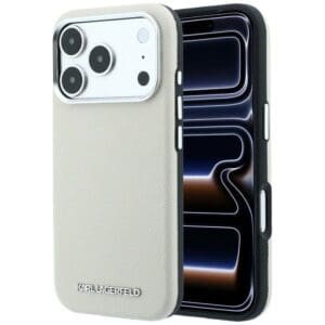 Karl Lagerfeld Grained Elongated Logo MagSafe Case for iPhone 18 Pro Max / 17 Pro Max – Beige – Θήκη Προστασίας για iPhone 18 Pro Max / 17 Pro Max σε Μπεζ Χρώμα