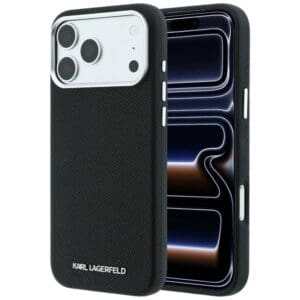 Karl Lagerfeld Grained Elongated Logo MagSafe Case for iPhone 18 Pro Max / 17 Pro Max – Black – Θήκη Προστασίας για iPhone 18 Pro Max / 17 Pro Max σε Μαύρο Χρώμα