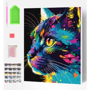 Splat Planet Σετ Diamond Painting "Bright Cat" σε Καμβά με Τελάρο 30x40cm